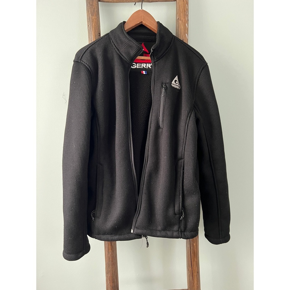 Gerry Men's‎ Black Full Zip Fleece Jacket Soft Shell Lined Coat M